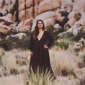 Naked Wardrobe Long Sheer Bodysuit Maxi Dress